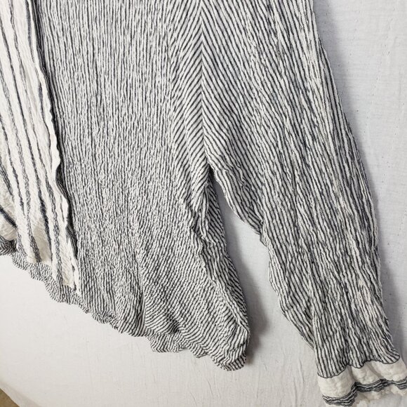 Jane + Delancey Crinkled Blouse Top Shirt Striped Colorblock size 2X Button-up - Picture 5 of 13